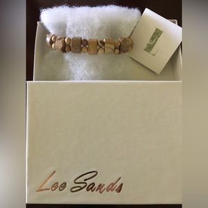 NWOT Lee Sands “Picture Jasper” stone stretch bracelet ~ New in Box